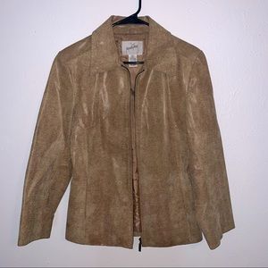 Jacqueline Ferrar Leather Snake Print Jacket